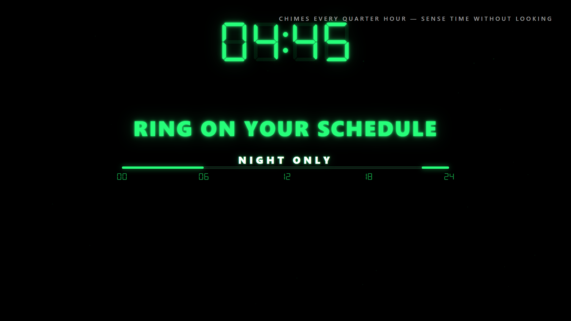 Chimely quarter-hour chime schedule